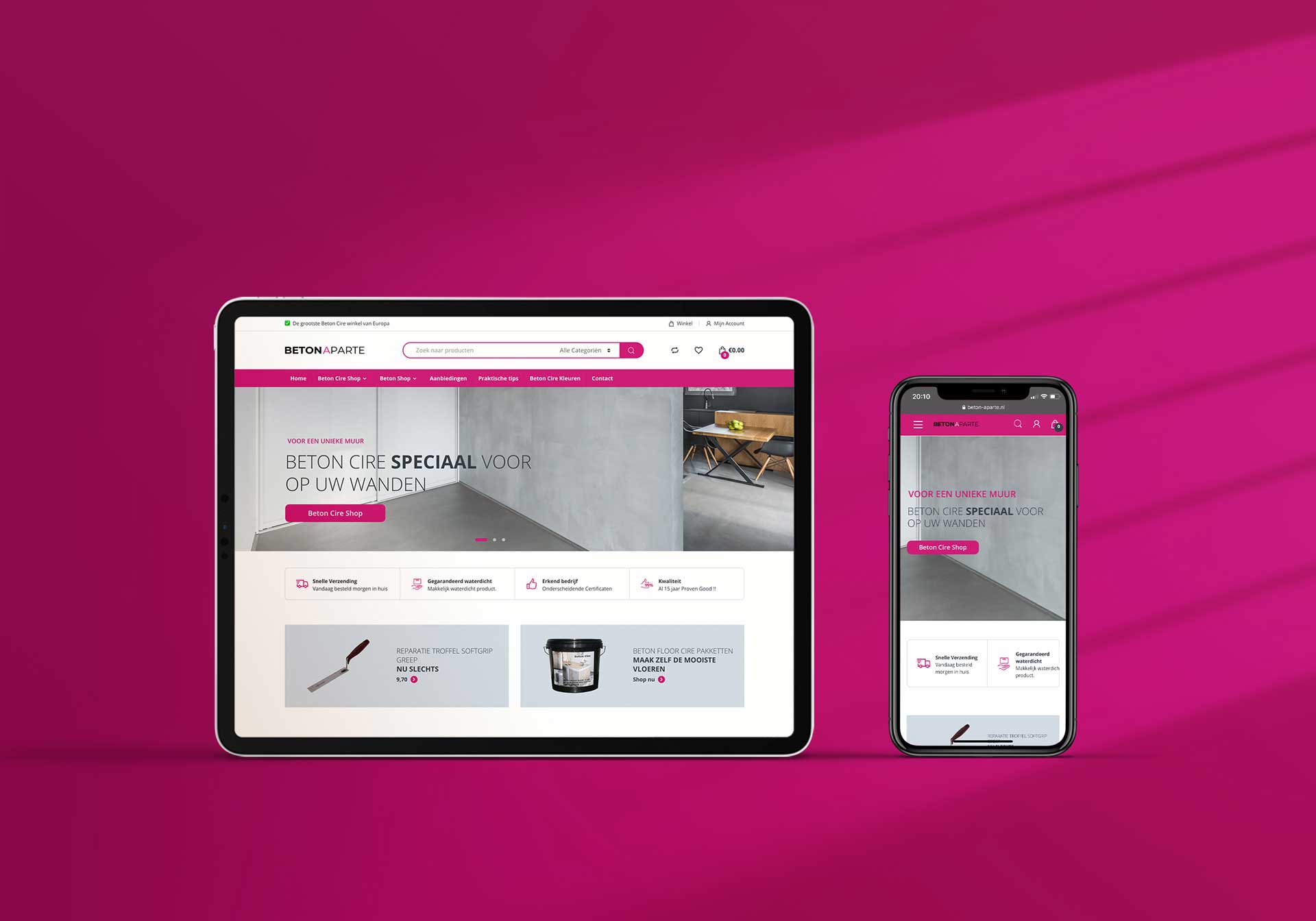 Betonaparte webshop webdesign