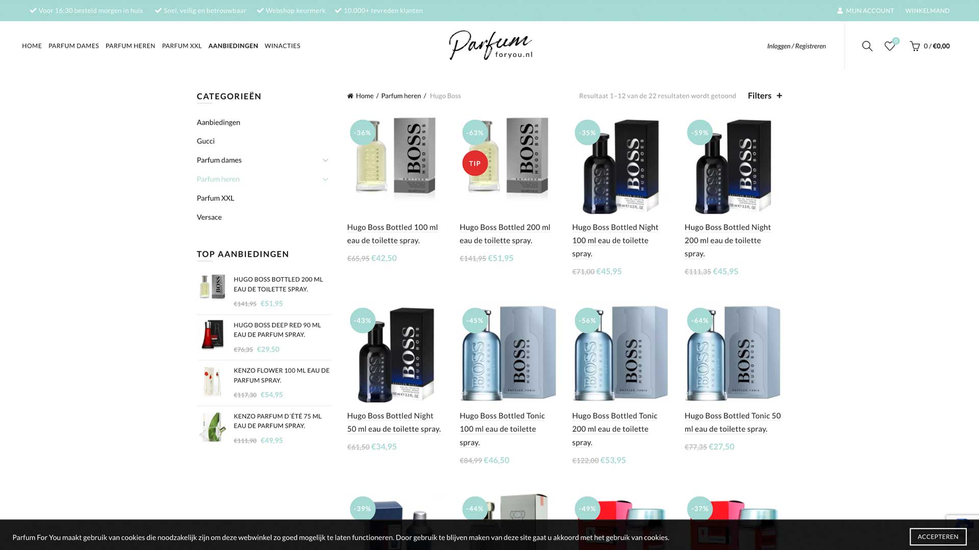 Parfum4you webshop categorie pagina