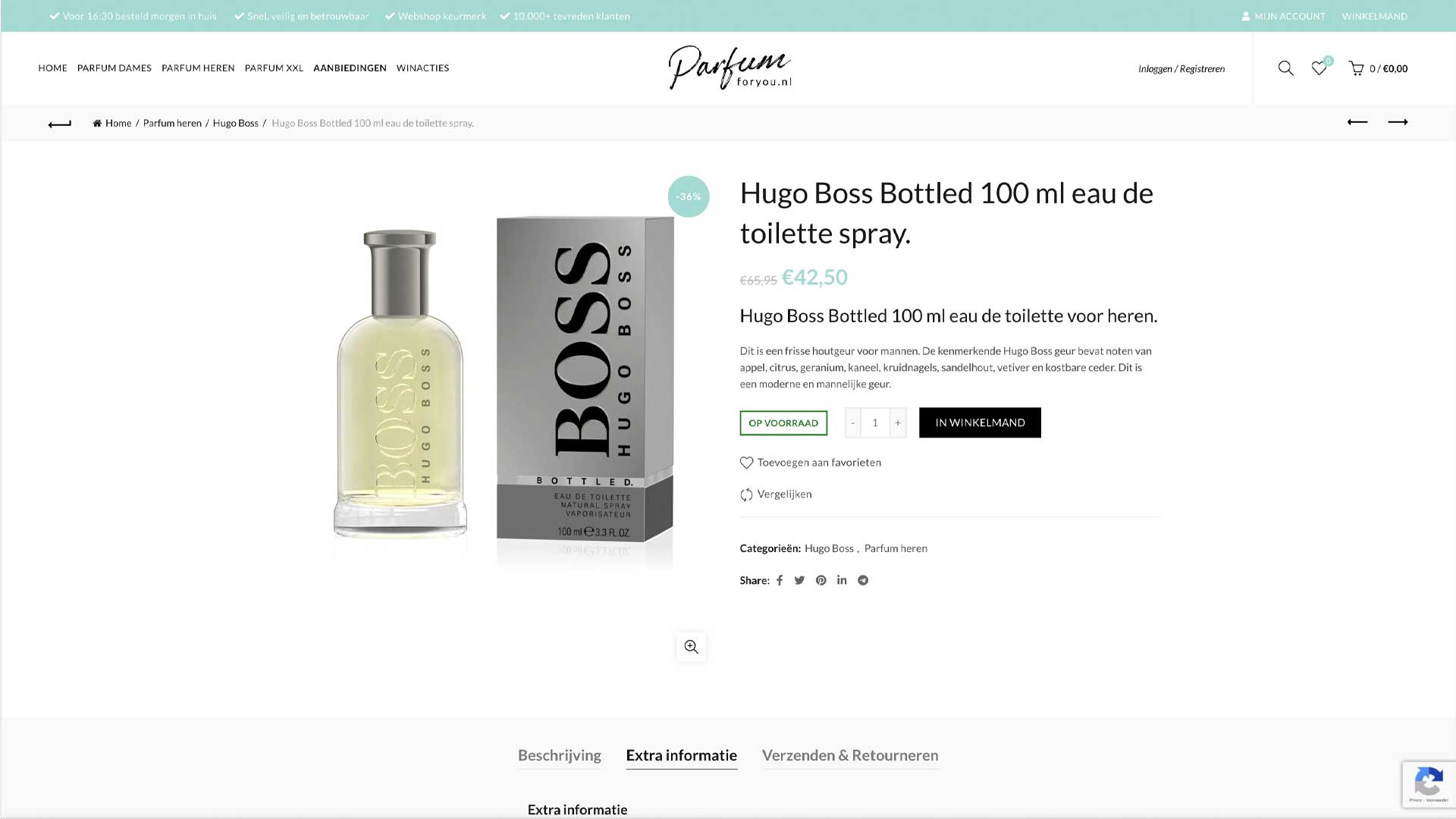 Parfum4you Landingspagina webshop