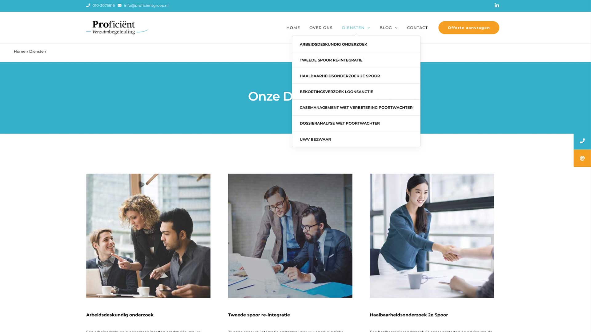 Proficient Groep website